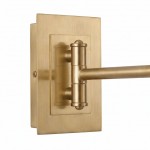 Aura Elegant Brass Swing Arm Porcelain Wall Sconce