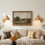 Novar Farmhouse Rattan Plug In Swing Arm Sconce（Set of 2）