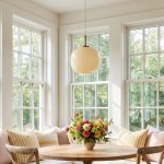 Louis Cream Stained Glass Globe Pendant Light