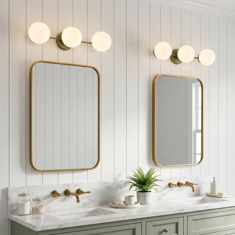 Philo Nordic 3-light Glass Globes Wall Light