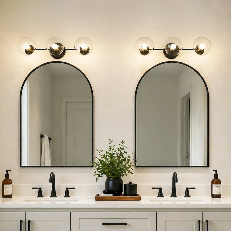 Philo Nordic 3-light Glass Globes Wall Light
