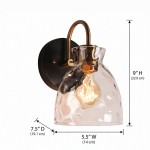 Brant Modern Hammered Glass Dome Vanity Wall Light