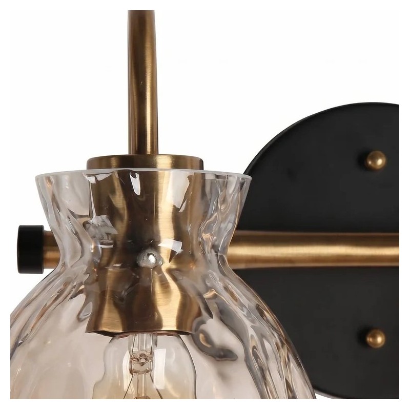 Brant Modern Hammered Glass Dome Vanity Wall Light
