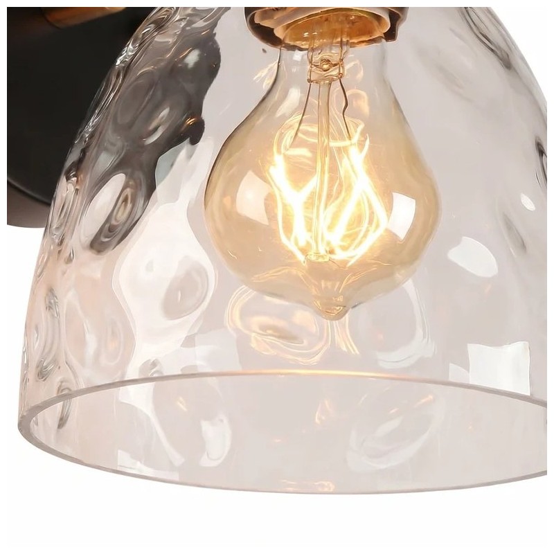 Brant Modern Hammered Glass Dome Vanity Wall Light