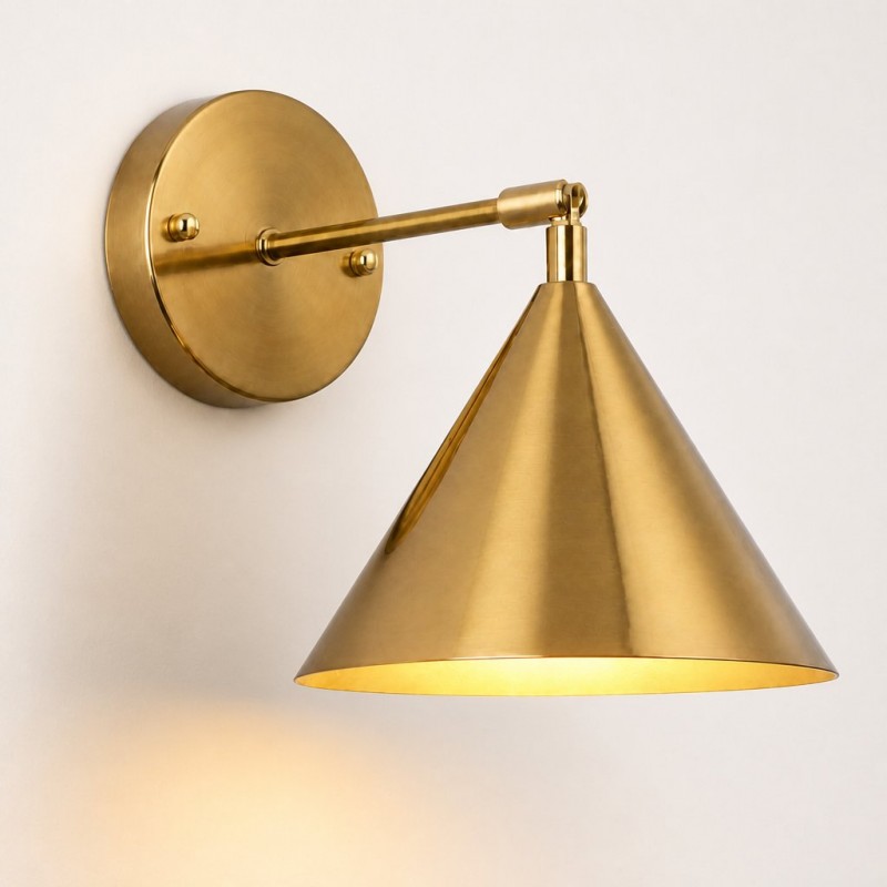 Bastian Adjustable Industrial Brass Wall Sconce