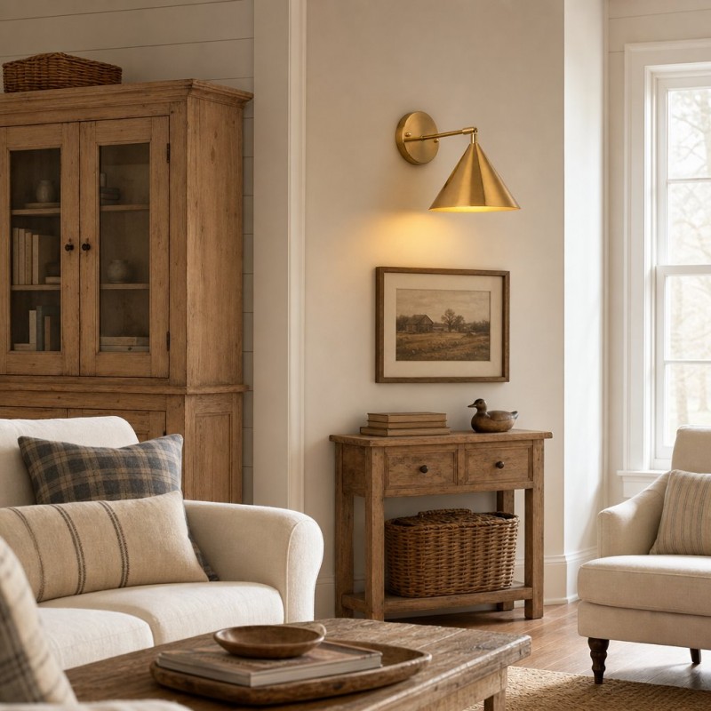 Bastian Adjustable Industrial Brass Wall Sconce