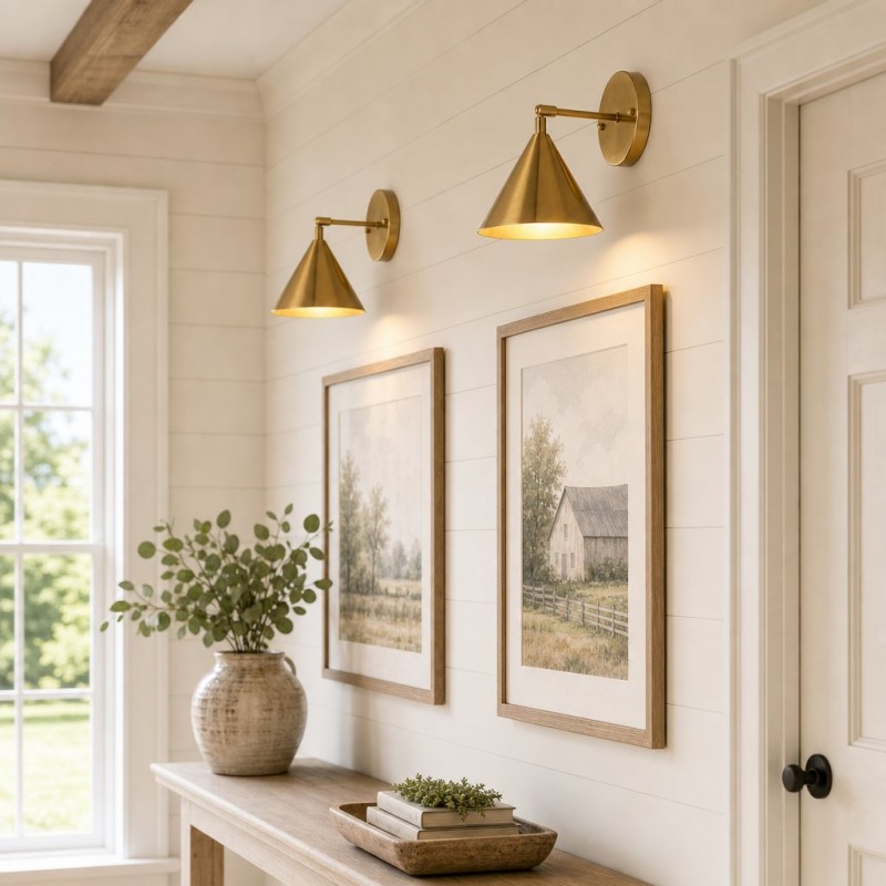 Bastian Adjustable Industrial Brass Wall Sconce