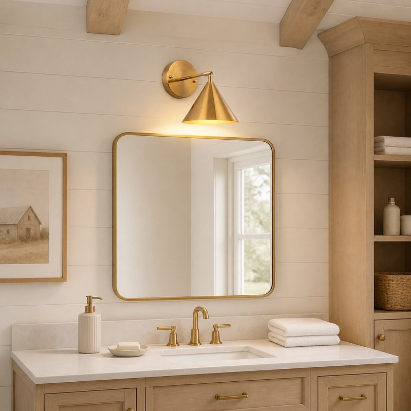 Bastian Adjustable Industrial Brass Wall Sconce
