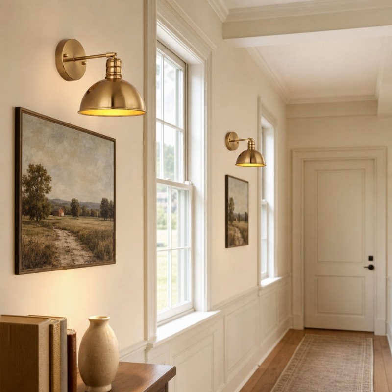 Bastian Adjustable Industrial Brass Wall Sconce