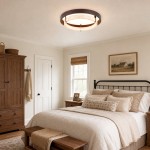 Jayce Organic Wood & Travertine Layered Round Ceiling Light