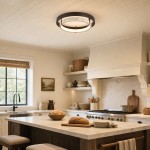 Jayce Organic Wood & Travertine Layered Round Ceiling Light