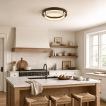 Jayce Organic Wood & Travertine Layered Round Ceiling Light