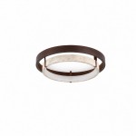Jayce Organic Wood & Travertine Layered Round Ceiling Light
