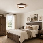 Jayce Organic Wood & Travertine Layered Round Ceiling Light