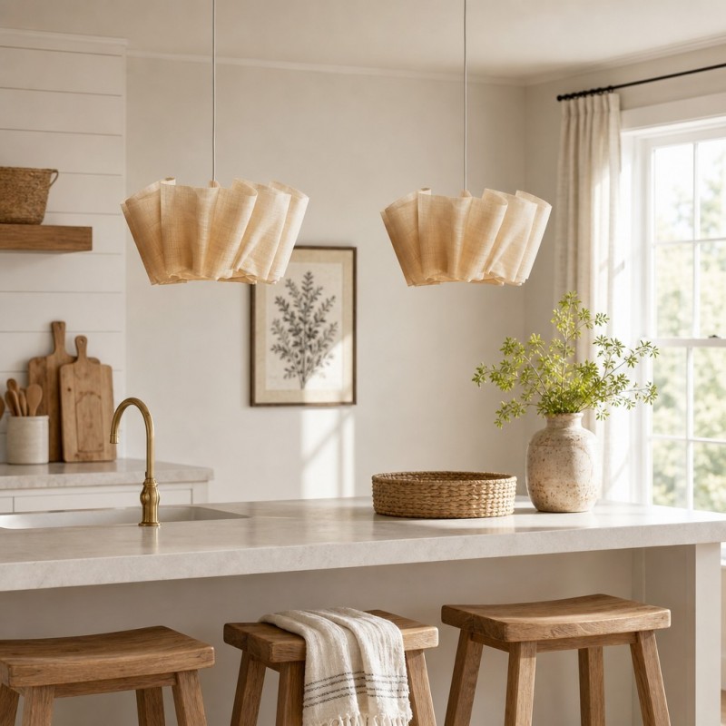 Jonas Modern Pleated Fabric Pendant Light