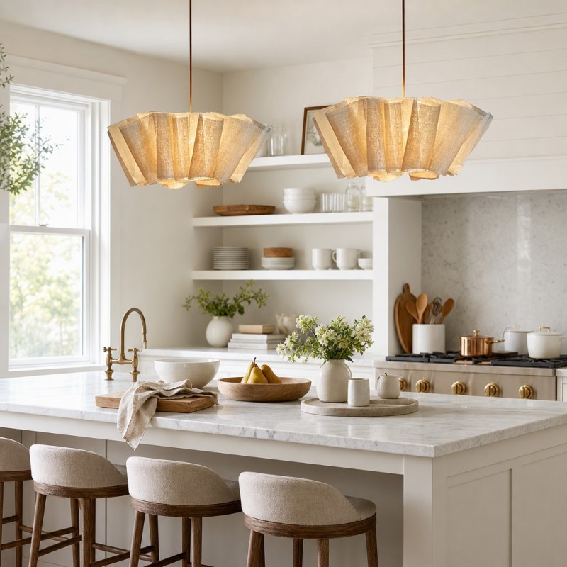 Jonas Modern Pleated Fabric Pendant Light