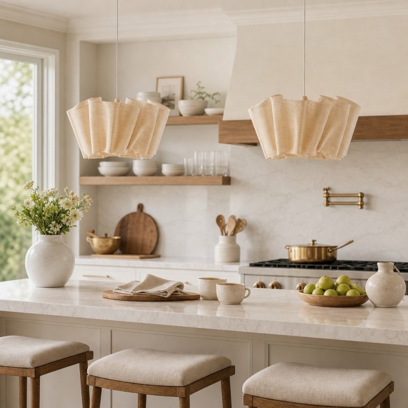 Jonas Modern Pleated Fabric Pendant Light