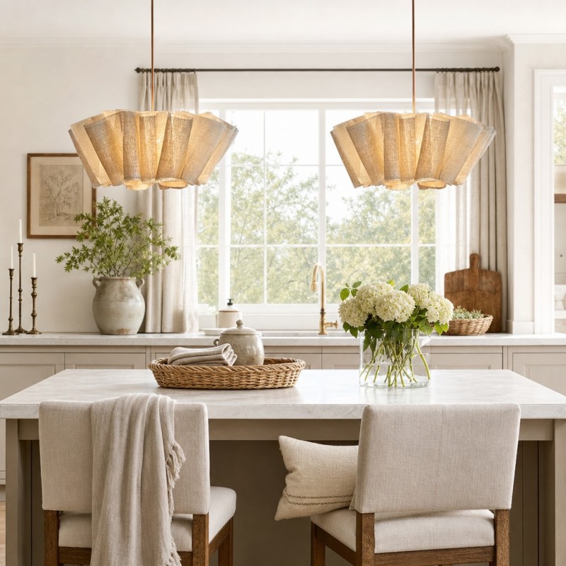 Jonas Modern Pleated Fabric Pendant Light