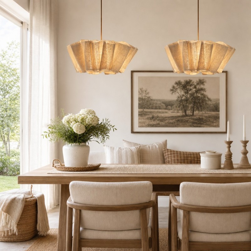 Jonas Modern Pleated Fabric Pendant Light