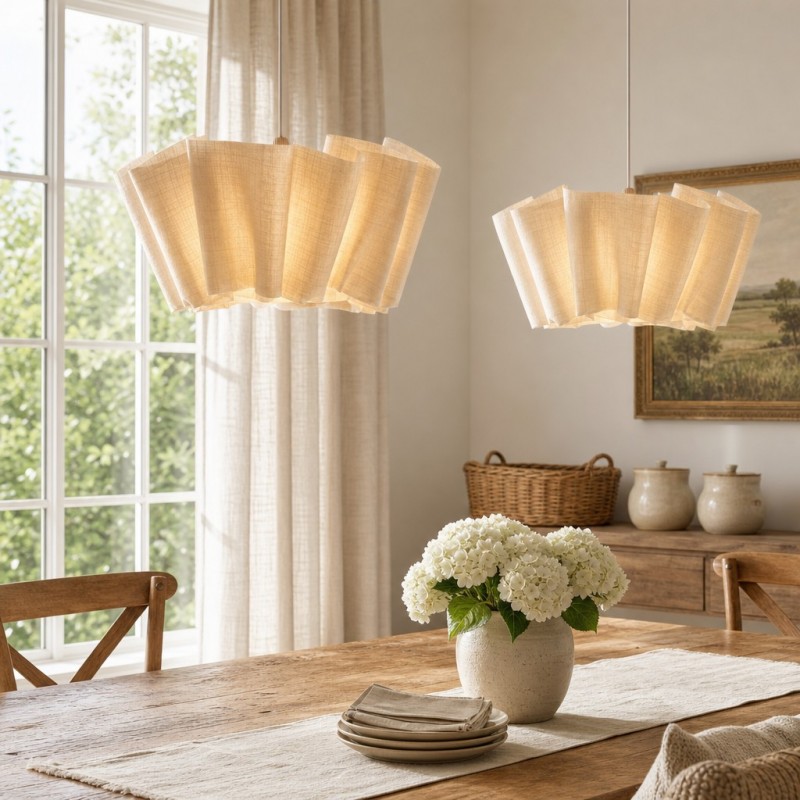 Jonas Modern Pleated Fabric Pendant Light