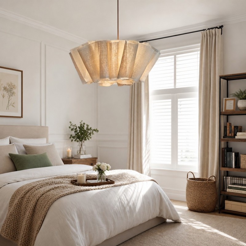 Jonas Modern Pleated Fabric Pendant Light