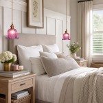 Fawen Retro Floral  Ribbed Glass Shade Pendant Light