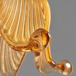 Fawen Retro Floral  Ribbed Glass Shade Pendant Light