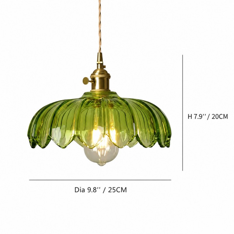 Jacinta Green Scalloped Pendant Light