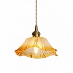 Brion Yellow Glass Flower Single Pendant Light