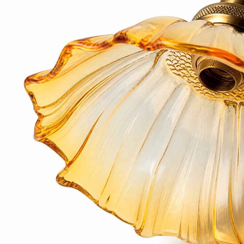 Brion Yellow Glass Flower Single Pendant Light