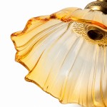 Brion Yellow Glass Flower Single Pendant Light