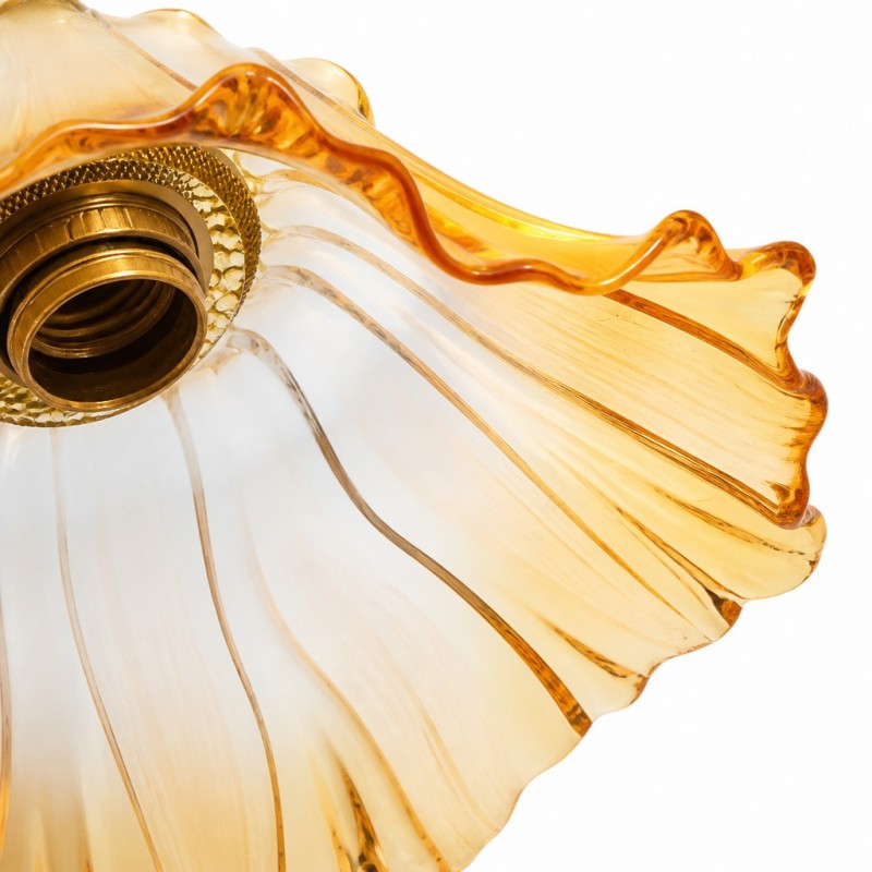 Brion Yellow Glass Flower Single Pendant Light