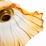 Brion Yellow Glass Flower Single Pendant Light