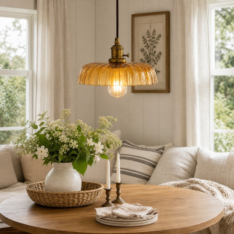 Oryndar Antique Cut Glass Bowl Pendant Light