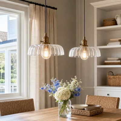 Oryndar Antique Cut Glass Bowl Pendant Light