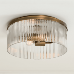Claude Farmhouse Striped Glass Drum Ceiling Light