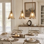 Cyralix Brass Coffee Water Ripple Glass Pendant Light
