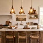 Cyralix Brass Coffee Water Ripple Glass Pendant Light