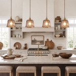 Cyralix Brass Coffee Water Ripple Glass Pendant Light