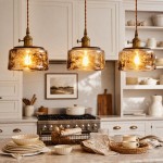 Cyralix Brass Coffee Water Ripple Glass Pendant Light