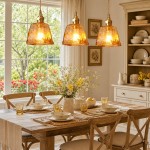 Cyralix Brass Coffee Water Ripple Glass Pendant Light