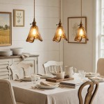 Cyralix Brass Coffee Water Ripple Glass Pendant Light