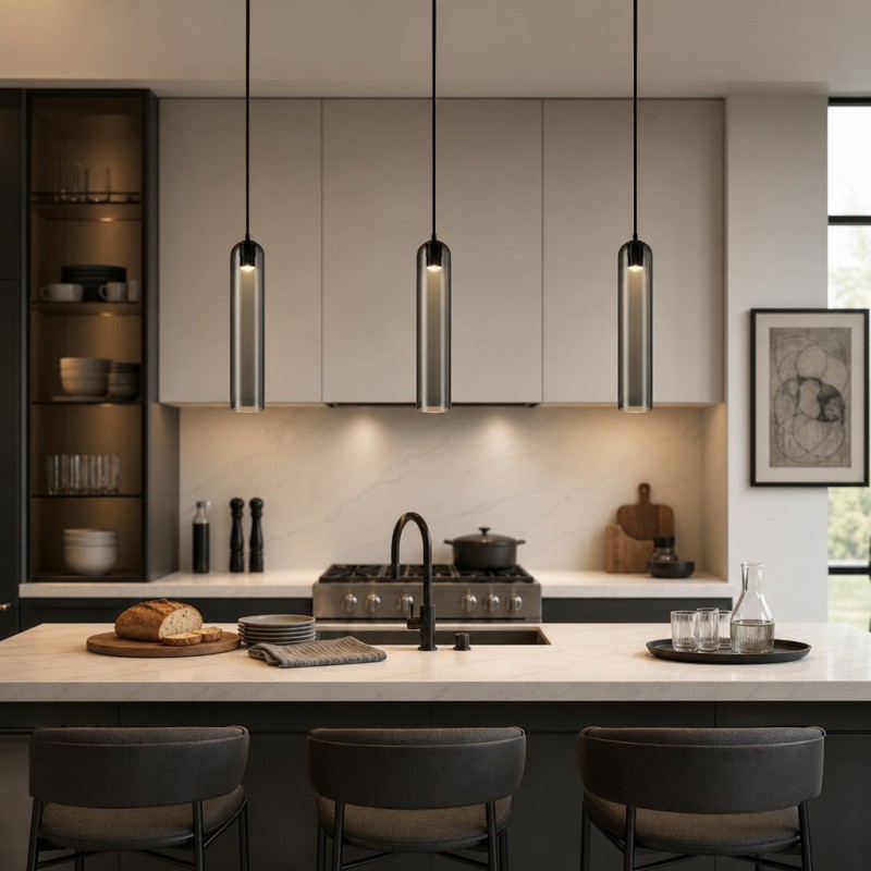 Kimaya Benedict Tube Glass Pendant Lamp