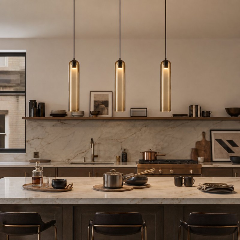 Kimaya Benedict Tube Glass Pendant Lamp