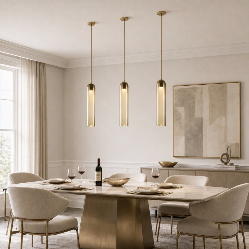 Kimaya Benedict Tube Glass Pendant Lamp