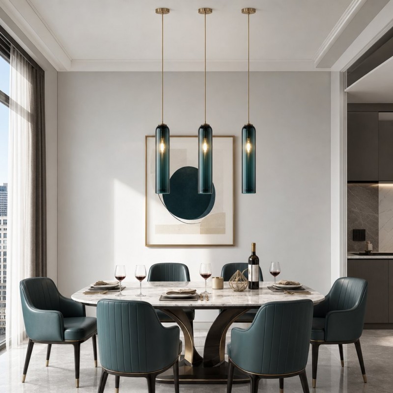 Kimaya Benedict Tube Glass Pendant Lamp
