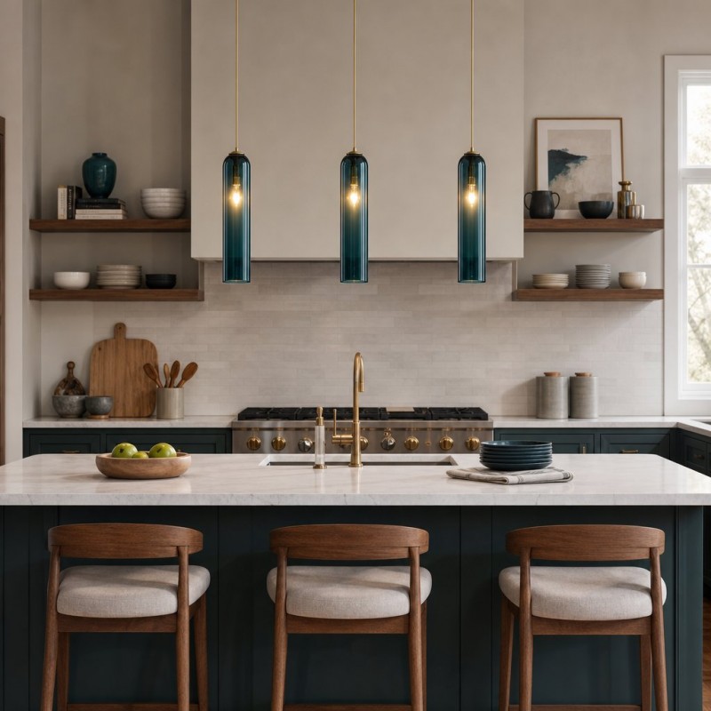 Kimaya Benedict Tube Glass Pendant Lamp
