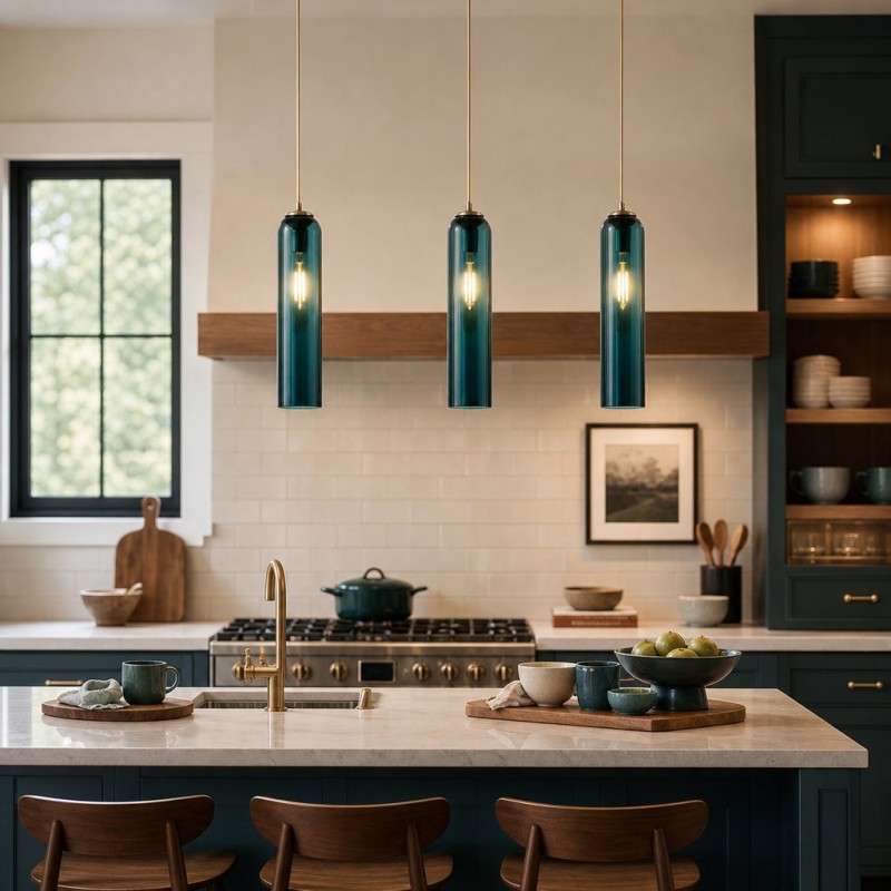 Kimaya Benedict Tube Glass Pendant Lamp