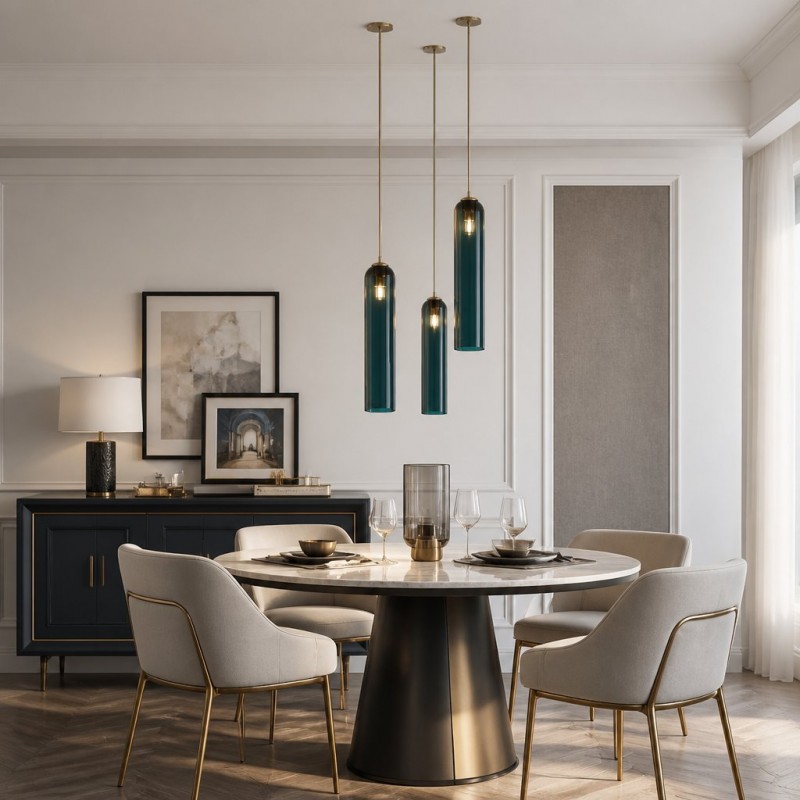 Kimaya Benedict Tube Glass Pendant Lamp