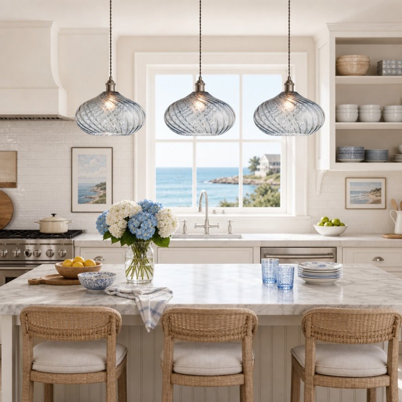 Lunaris Modern Globe Glass Pendant Light